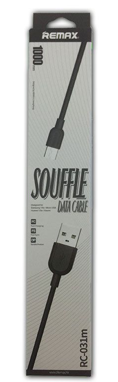 Дата кабель Remax RC-031m Souffle micro USB Black - фото фото фото 0