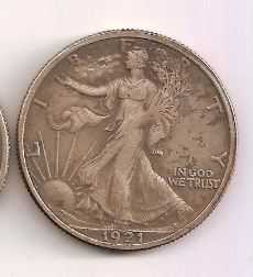 50 Центов США 1921 Half Dollar Walking Liberty - фото фото фото 0