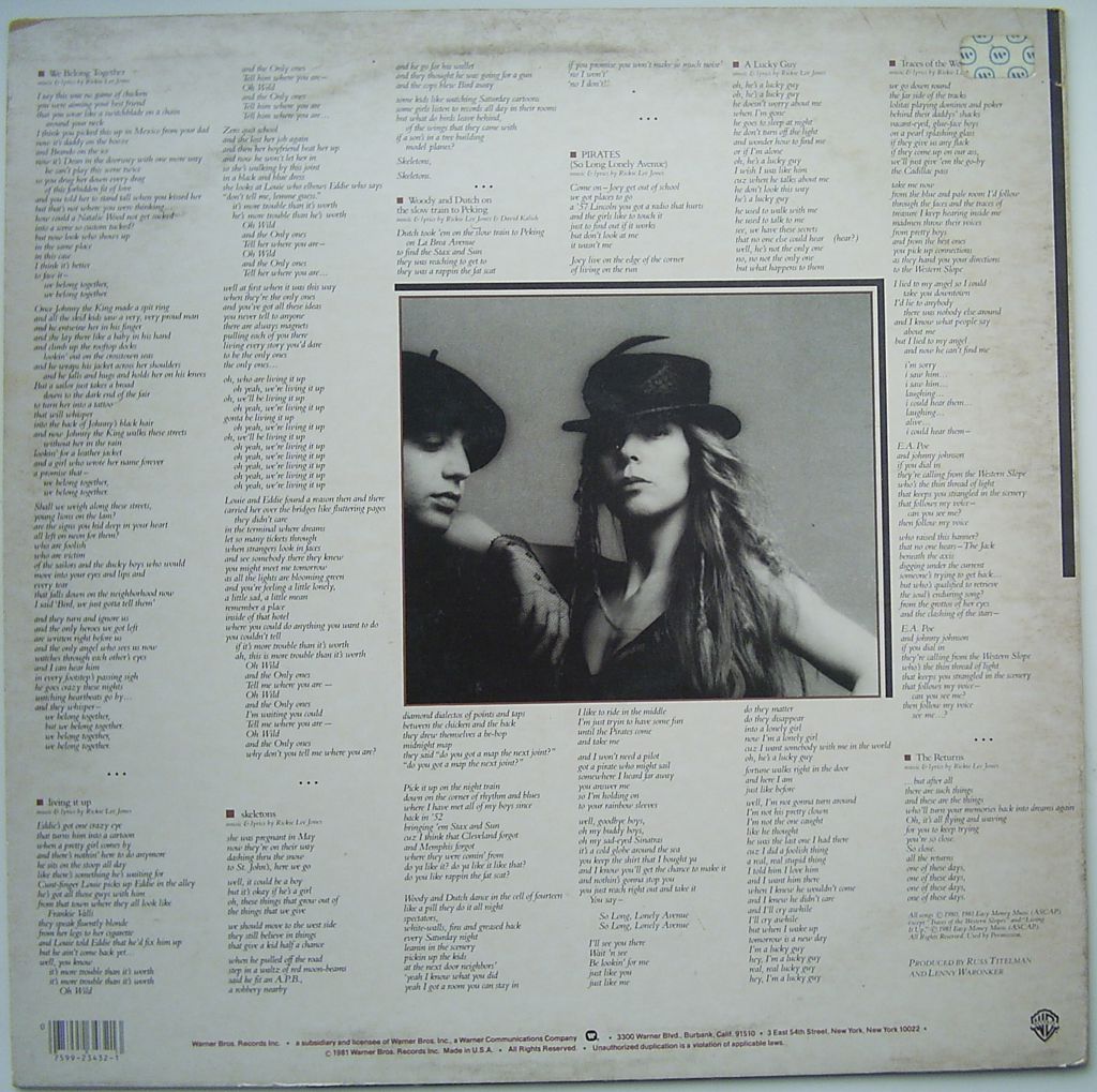 RICKIE LEE JONES Pirates LP EX/VG++ - фото фото фото 1