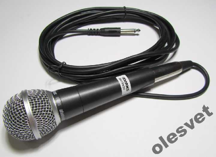 ДИНАМИЧЕСКИЙ МИКРОФОН SHURE SM58 шнур 3м. А класс - фото фото фото 1