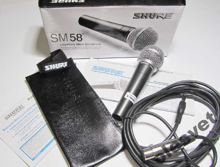 ДИНАМИЧЕСКИЙ МИКРОФОН SHURE SM58 шнур 3м. А класс - фото фото фото 2