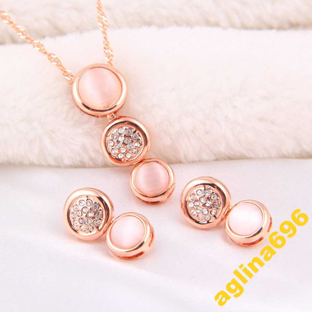 РОСКОШНЫЙ НАБОР СЕРЬГИ+КУЛОН Fashion18K rose gold - фото фото фото 3