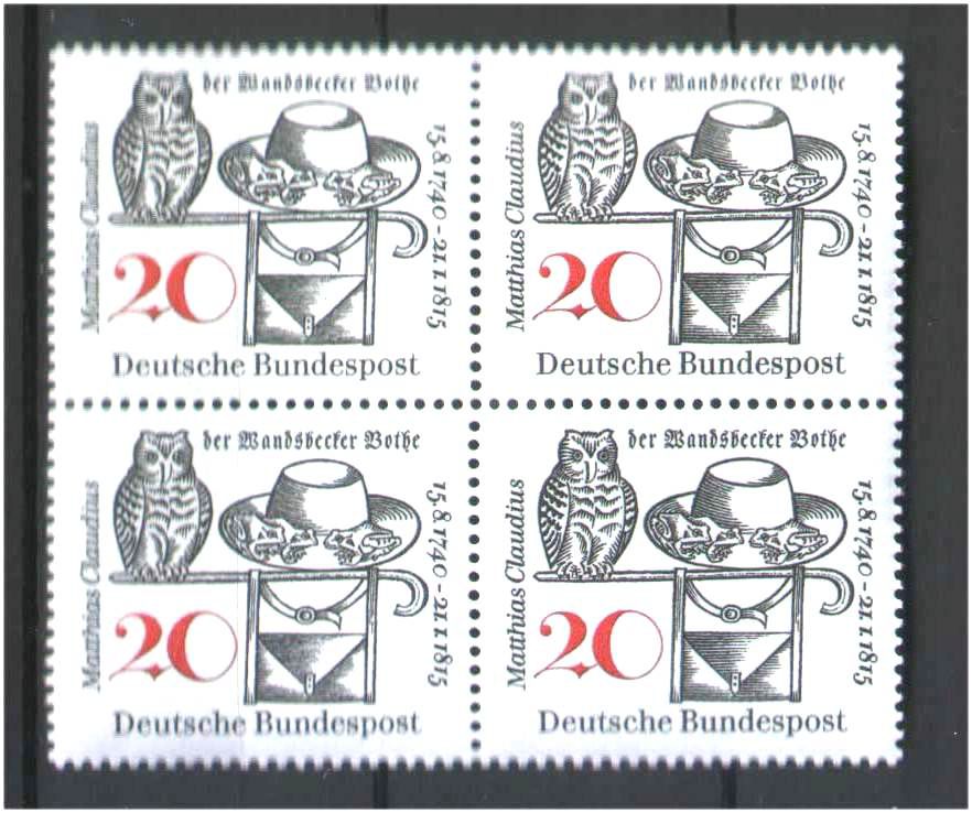 Германия  1965 г MNH - квартблок - фото фото фото 0