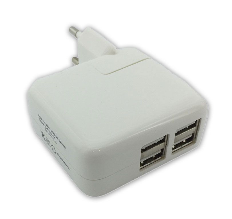 Сетевое зарядное устройство iPad    (5V 2.1A 4USB) White - фото фото фото 1