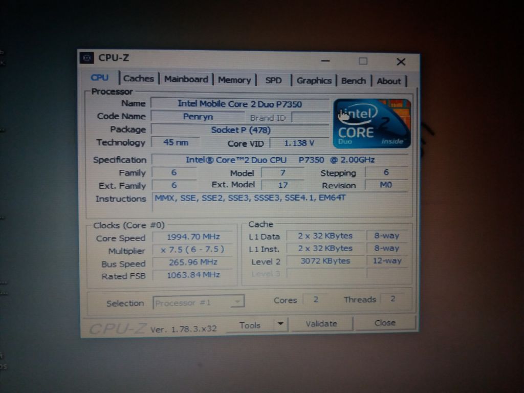 Процессор ноутбука Intel Core 2Duo P7350 2.0GHz 3M - фото фото фото 4