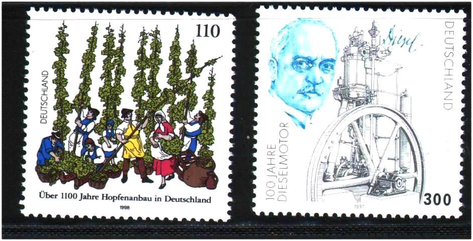 Германия 1998 1997 г MNH - 2е марки - фото фото фото 0