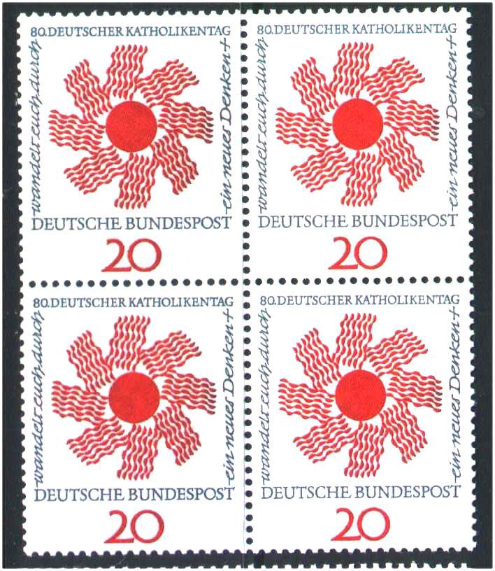 Германия  1964 г MNH - квартблок - фото фото фото 0