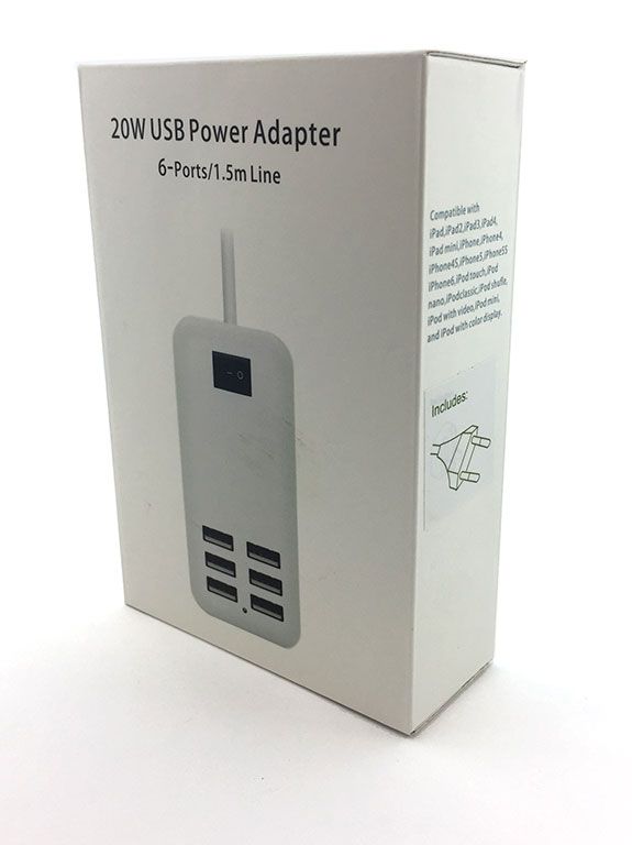 Сетевое зарядное устройство USB 5V 3A 6USB White - фото фото фото 0