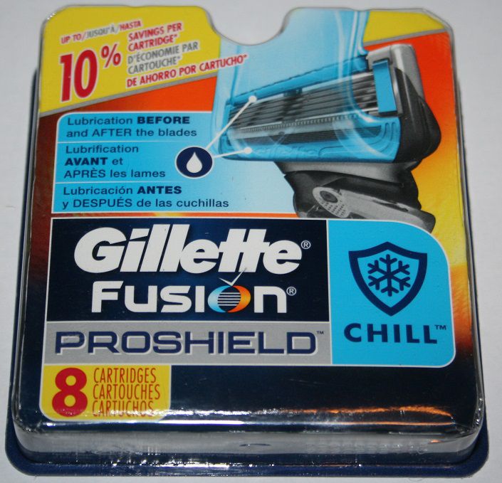 Сменные картриджи GILLETTE Fusion Proshield Chill упаковка 8 штук оригинал США - фото фото фото 0