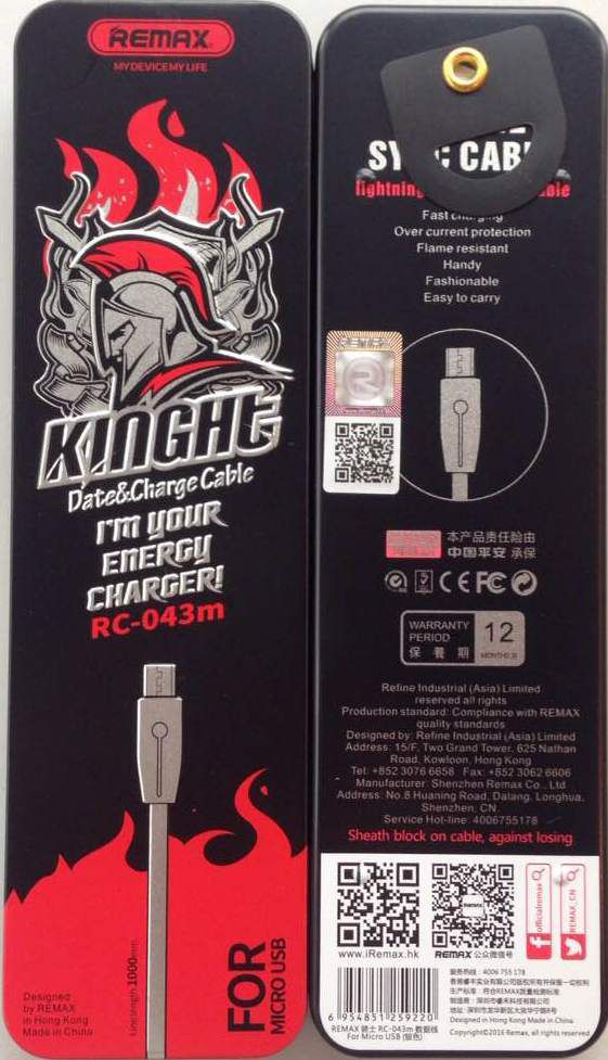USB кабель Дата кабель Remax RC-043m Kinght micro USB - фото фото фото 1