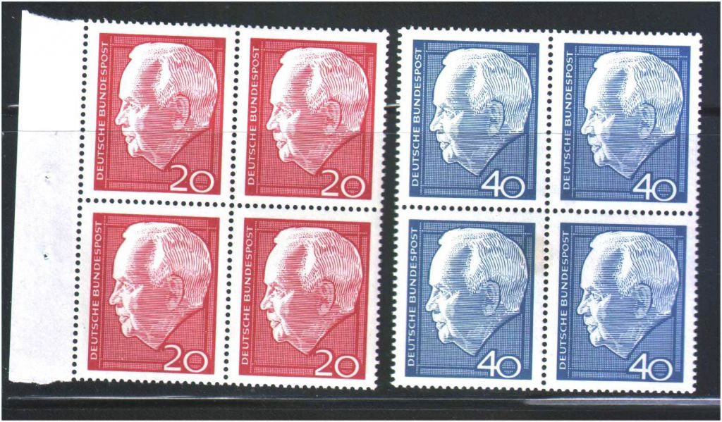 Германия  1964 г MNH - квартблок - фото фото фото 0