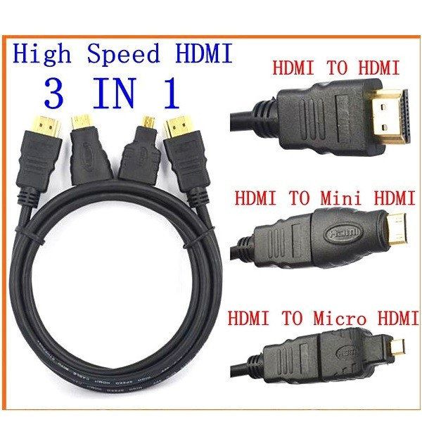 Кабель HDMI 3IN1 1,5m , micro HDMI , mini HDMI , HDMI-HDMI - фото фото фото 2