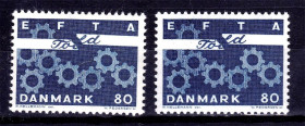 Інші країни Другие страны ^/--/^ EU Дания  1967 г  MNH - правая марка белой флуоресценции ^_^^^ EU Данія 1967 MNH - права марка білої флуоресценції - фото фото фото