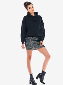 Спідниці Юбки ^/--/^ L-2 /--/ XL Юбка мини с паетками, цвет графит, блестящая серая юбка, талия на резинке ^_^^^ Блискуча срібна міні спідниця на гумці, тканина з пайєтками, універсальний розмір Пот 39-50 см. - фото фото фото