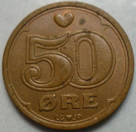 Данія Дания ^/--/^ Дания 50 эре 1990 LG JP ВА ^_^^^ Данія 50 ери 1990 LG JP ВА - фото фото фото