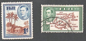 Марки Австралії та Океанії Марки Австралии и Океании ^/--/^ Фиджи  (1938) Британская колония. Местный вид. Карта ^_^^^ Фіджі (1938) Британська колонія. Місцевий вид. Карта - фото фото фото