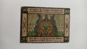 Інше Другое ^/--/^ Німеччина. Нотгельд. 10 пфенігів. 1919. ^_^^^ Германия. Нотгельд. 10 пфеннигов. 1919. - фото фото фото
