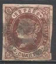 Іспанія Испания ^/--/^ Испания 1862 Королева Изабелла II 1 /--/ м.гаш. ^_^^^ Іспанія 1862 Королева Ізабелла II 1 /--/ м.гаш. - фото фото фото