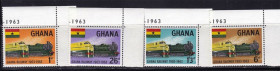 Транспорт Транспорт ^/--/^ Транспорт .  Гана  1963 г MNH - паровозы ^_^^^ Транспорт . Гана 1963 р MNH - паровози - фото фото фото