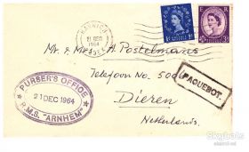 Тематичні колекції Тематические коллекции ^/--/^ Флот. ВЕЛИКОБРИТАНИЯ 1964 г - ХМК - СГ - rms ARNHEM - PAQUEBOT -  ( фото судна - вне лота , для наглядности) - 3 скана ^_^^^ Флот. ВЕЛИКОБРИТАННЯ 1964 р - ХМК - СГ - rms ARNHEM - PAQUEBOT - ( фото судна - поза лотом, для наочності) - 3 скана - фото фото фото