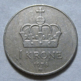 Норвегія Норвегия ^/--/^ Норвегія 1 крона 1976 року #6 /--/ П /--/ 397 ^_^^^ Норвегия 1 крона 1976 года #6 /--/ П /--/ 397 - фото фото фото