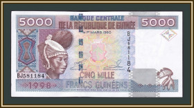 Інші країни Другие страны ^/--/^ Гвинея 5000 франков 1998 P-38 а-UNC ^_^^^ Гвінея 5000 франків 1998 P-38 а-UNC - фото фото фото