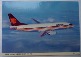 Іноземні Иностранные ^/--/^ Открытка Самолет Orion Airways Boeing 737-300 SQ  (Great Britain) ^_^^^ Літак Orion Airways Boeing 737-300 SQ (Great Britain) - фото фото фото