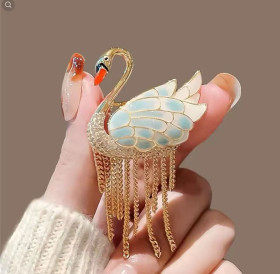Сережки Серьги ^/--/^ милая брошь брошка лебедь с цепочками ^_^^^ Набір чорні сережки-гвоздики пуссети 12 пар - фото фото фото
