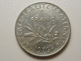 Франція Франция ^/--/^ Франция 1 франк 1976 года 38041 ^_^^^ Франція 1 франк 1976 року 38041 - фото фото фото