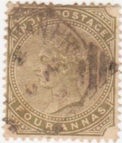 Інші країни Другие страны ^/--/^ Индия  1882   г. № 40 гашеная ^_^^^ Індія 1882 р. No 40 гашена - фото фото фото
