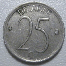 Бельгія Бельгия ^/--/^ Бельгія 25 сантимів 1964 року Belgique 42279 ^_^^^ Бельгия 25 сантимов 1964 года Belgique 42279 - фото фото фото
