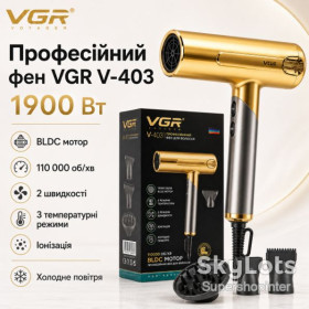 Фени Фены ^/--/^ Профессиональный фен для волос VGR V-403 1900 Вт с BLDC-мотором, ионизацией, холодным воздухом, LED-индикатором ^_^^^ Професійний фен для волосся VGR V-403 1900 Вт з BLDC-мотором, іонізацією, холодним повітрям, LED-індикатором - фото фото фото
