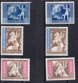 Третій Рейх (-) Третий Рейх (-) ^/--/^ ZM Германия   1942 г  2-е серии -  MNH , чистая и с надпечаткой - ^_^^^ ZM Німеччина 1942 р 2-е серії - MNH, чиста і з надпечаткою - - фото фото фото