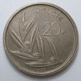 Бельгія Бельгия ^/--/^ Бельгія 20 франків 1980 року Belgie 42918 ^_^^^ Бельгия 20 франков 1980 года Belgie 42918 - фото фото фото