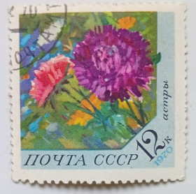 СРСР - СССР - ^/--/^ СССР 1970 Цветы, астры, гашеная ^_^^^ СРСР 1970 Квіти, астри, гашена - фото фото фото