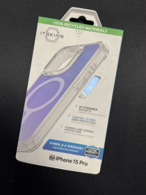 Чохли, бампера Чехлы, бампера ^/--/^ Чохол iTSkins для iPhone 15 Pro HYBRID R Iridescent with MagSafe violet ^_^^^ Чехол iTSkins для iPhone 15 Pro HYBRID R Iridescent with MagSafe violet - фото фото фото