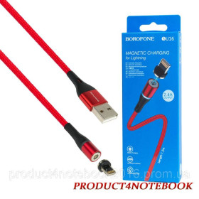Кабелі Кабели ^/--/^ Кабель BOROFONE BU /--/ 16 Skill magnetic, USB to Micro, 1.2 /--/ m, nylon braid, aluminum alloy connectors, Red - фото фото фото