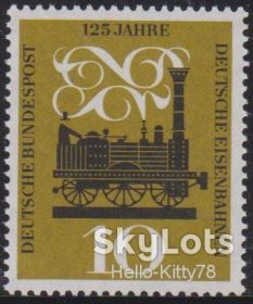 НДР, ФРН ГДР, ФРГ ^/--/^ ФРГ 1960 транспорт локомотив паровоз Mi 345 MNH ^_^^^ ФРН 1960 транспорт локомотив паровоз Mi 345 MNH - фото фото фото