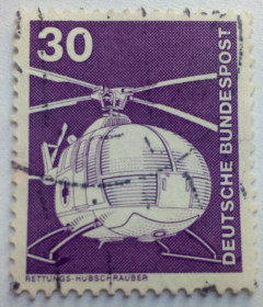 НДР, ФРН ГДР, ФРГ ^/--/^ Германия 1975 Вертолет, стандарт, гашеная (I) ^_^^^ Німеччина 1975 Вертоліт, стандарт, гашена (I) - фото фото фото