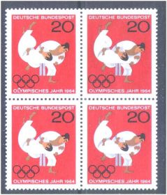 НДР, ФРН ГДР, ФРГ ^/--/^ Германия  1964 г MNH - квартблок ^_^^^ Німеччина 1964 MNH - квартблок - фото фото фото