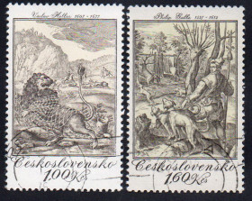 Чехословаччина Чехословакия ^/--/^ Чехословаччина 1975 - Гравюри з Королівського полювання  (Г) ^_^^^ Чехословакия 1975 — Гравюры по Королевской охоте (Г) - фото фото фото