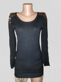 Кофти Кофты ^/--/^ Стильная черная женская удлиненная кофта, джемпер Silver Silk ^_^^^ Стильна чорна жіноча подовжена кофта, джемпер Silver Silk - фото фото фото
