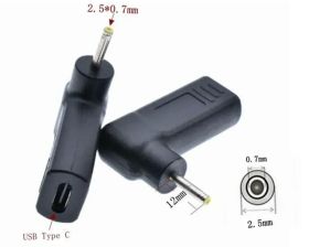 Інше Другое ^/--/^ Перехідник PD (Power Delivery) тригер 18-20 /--/ v Type-C (female) (max 5 /--/ a, 100 /--/ w) на 2.5(2.35)x /--/ 0.7 /--/ mm з USB - фото фото фото