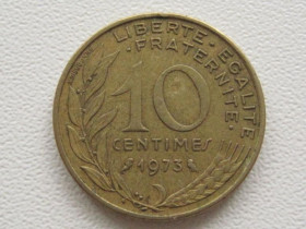 Франція Франция ^/--/^ Франция 10 сантимов 1973 года 38180 ^_^^^ Франція 10 сантимів 1973 38180 - фото фото фото