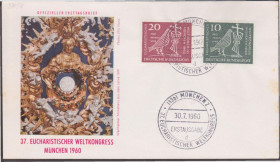 Європа Европа ^/--/^ Германия 1960 37-й ЕВХАРИСТИЧЕСКИЙ КОНГРЕСС РЕЛИГИЯ ВЕРА КОНФЕССИИ ХРИСТИАНСТВО КПД Mi.330-331 ^_^^^ Німеччина 1960 37-й ЄВХАРИСТИЧНИЙ КОНГРЕС РЕЛІГІЯ ВІРУ КОНФЕСІЇ ХРИСТИАНСТВО ККД Mi.330-331 - фото фото фото