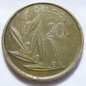 Бельгія Бельгия ^/--/^ Бельгія 20 франків 1982 року BELGIQUE #6 /--/ П /--/ 1757 ^_^^^ Бельгия 20 франков 1982 года BELGIQUE #6 /--/ П /--/ 1757 - фото фото фото