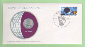 НДР, ФРН ГДР, ФРГ ^/--/^ ГДР : монета 1 марка 1978 год конверт из серии &amp;quot;COINS OF ALL NATIONS&amp;quot; + марка НДР ^_^^^ 1 марка 1978 конверт із серії &amp;quot;COINS OF ALL NATIONS&amp;quot; + марка НДР - фото фото фото