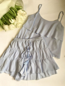 Піжами Пижамы ^/--/^ Піжама Сатинова. Блакитна. Якісна. L/XL розмір.    (16) ^_^^^ Пижама Сатинова. Голубая. Качественная. L/XL размер. (16) - фото фото фото