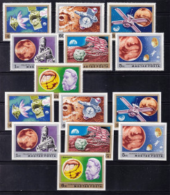 Освоєння космосу Освоение космоса ^/--/^ Космос  . Венгрия  1974 г MNH -   зуб + б/з - ^_^^^ Угорщина 1974 р MNH - зуб + б/з - - фото фото фото