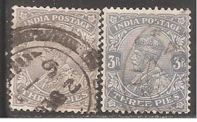 Індія Индия ^/--/^ Бр.Индия 1912-22 Sc.80 гаш. с разновид.  (SG 151,153) ^_^^^ Бр.Індія 1912-22 Sc.80 гаш. з різновид. (SG 151,153) - фото фото фото